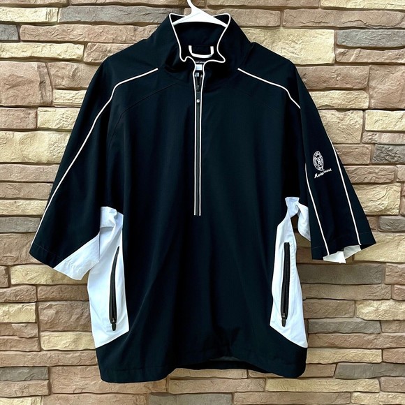 FootJoy FJ Dryjoys Men's Tour Collection CC Halifax Black/White Windbreaker L - Picture 1 of 6